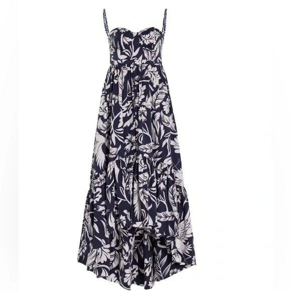 Women's Atlantico Midi Dress In Navy Maxi Birds Print - Picture 2 of 3